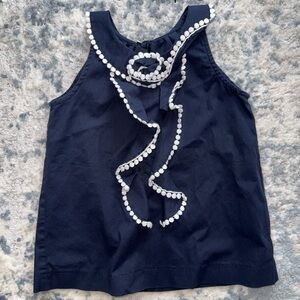 Oscar de la Renta Navy Top with White Trim